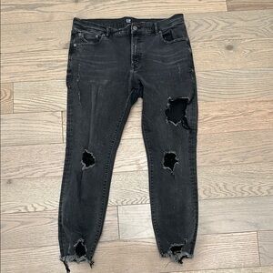 Black Distressed Gap Jeans